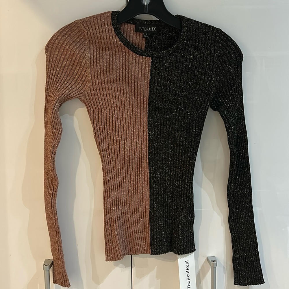 Intermix sparkle long sleeve top